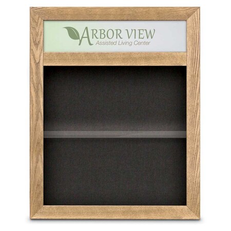 United Visual Products Outdoor Enclosed Combo Board, 42"x32", Satin Frame/Blue & Medium Grey UVCB4232OD-BLUE-MEDGRY